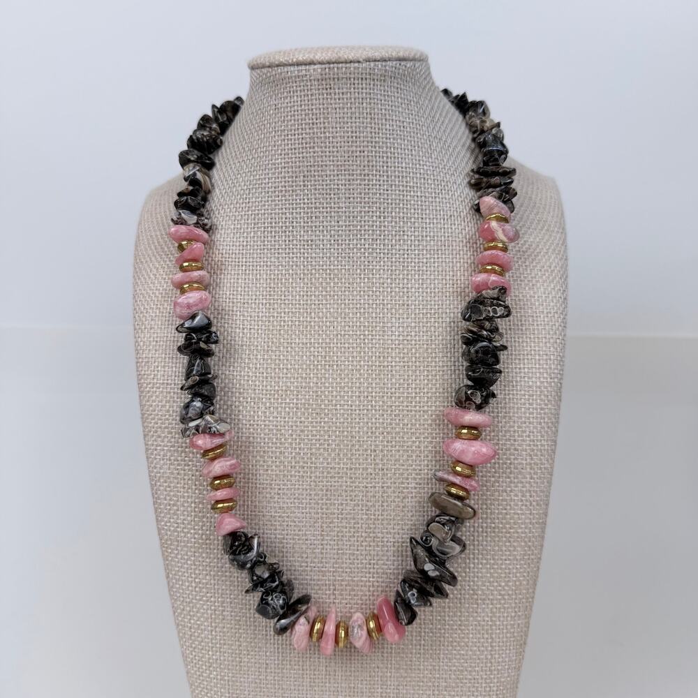 Tumbled Rhodonite Necklace